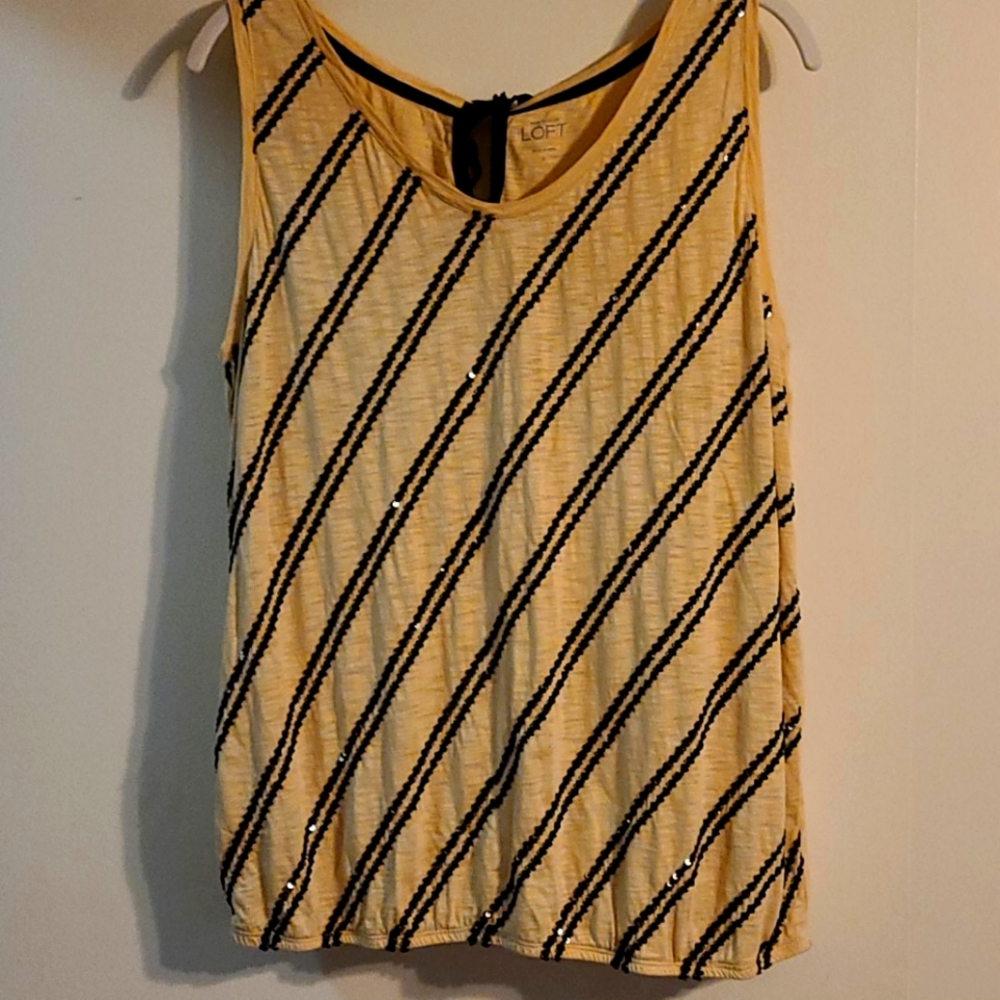 Ann Taylor Loft sleeveless shirt, black sequin